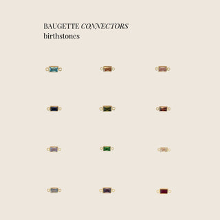 Baguette Bezel Connector - Gold Filled