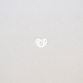 Heart Dangle Charms - Numbers - Sterling Silver