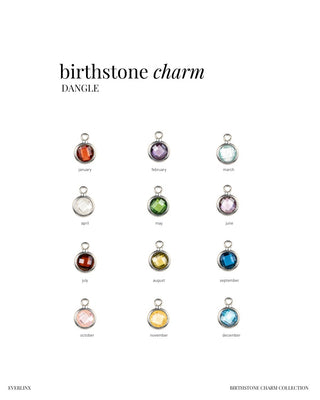Birthstone Dangle Charms - Sterling Silver