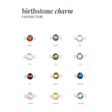 Birthstone Connector Charm - Sterling Silver