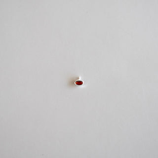 Oval Birthstone - Dangle - Sterling Silver