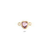 Heart Connector Charm- Birthstone - Gold Filled