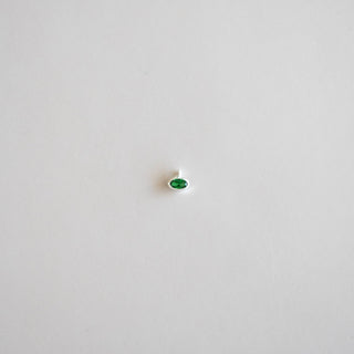 Oval Birthstone - Dangle - Sterling Silver