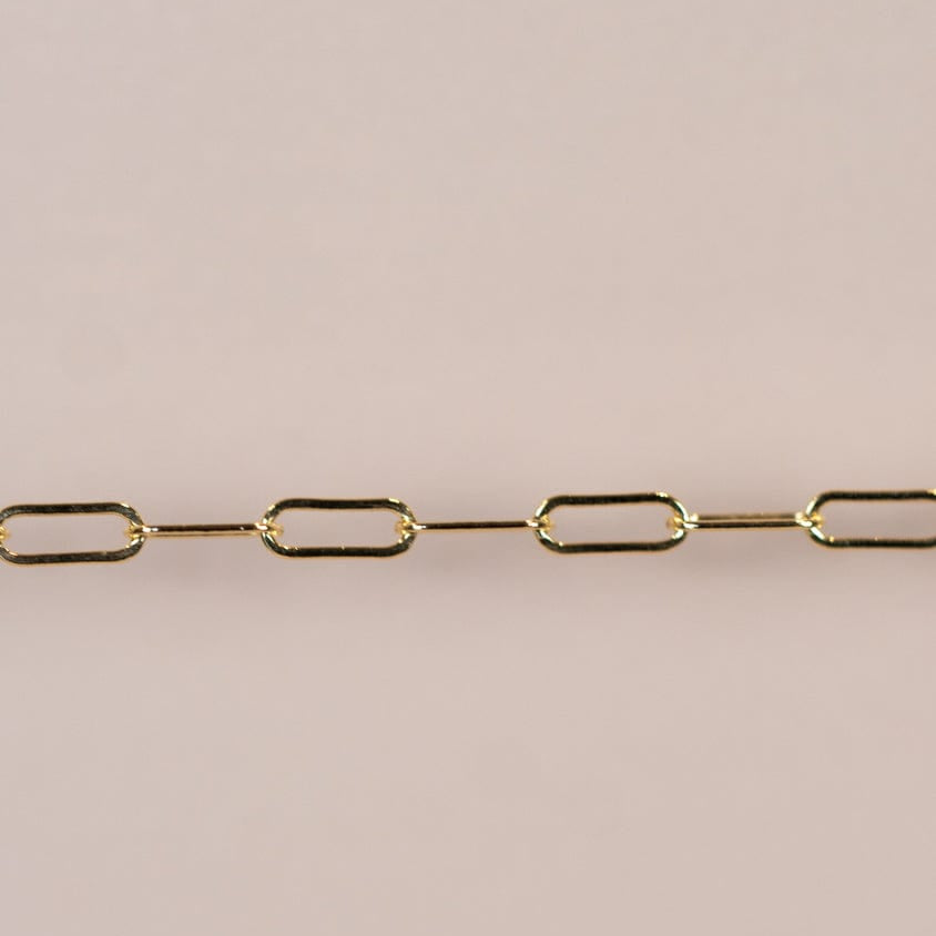 Gold paperclip chain necklace