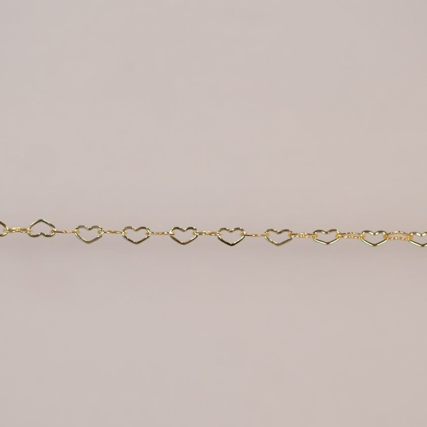 Gold heart chain necklace
