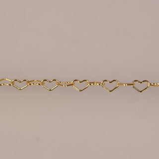 Gold heart chain necklace