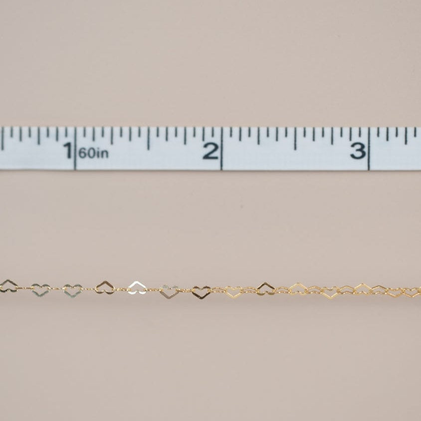 New chain arrival with heart links, measured