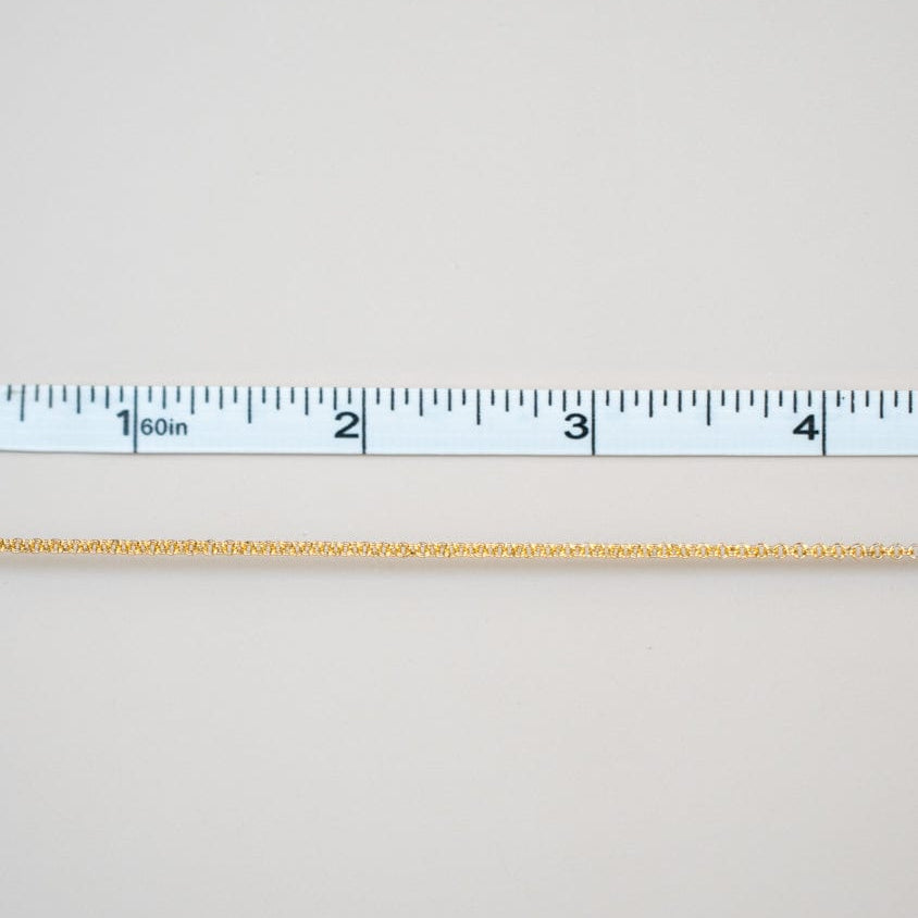Permanent jewelry chain measured at 4 inches
