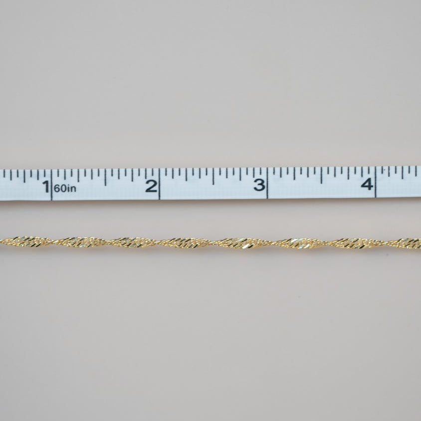 Permanent Jewelry Chain - 70 - Gold chain next to ruler