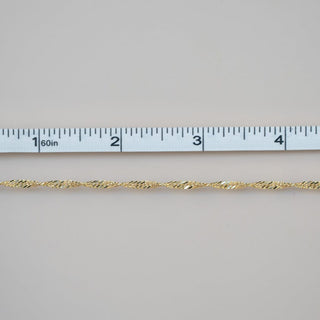 Permanent Jewelry Chain - 70 - Gold chain next to ruler