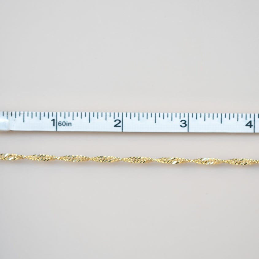 Permanent Jewelry Chain, measured with ruler