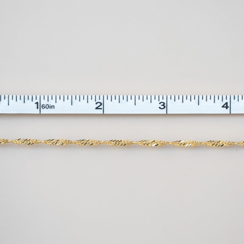 Permanent jewelry chain with measurement