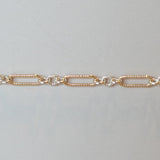 Triple Linked Paperclip - Medium - Textured Mixed Metal