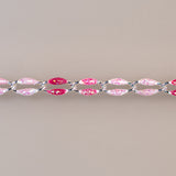 Silver Enamel in Pink Oasis - Glitter