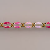 Gold Enamel in Pink Oasis - Glitter