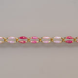 Gold Enamel in Pink Oasis - Glitter