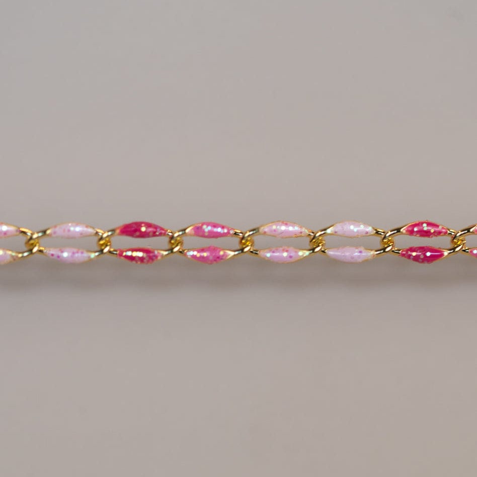 Pink Oasis Glitter bracelet close-up