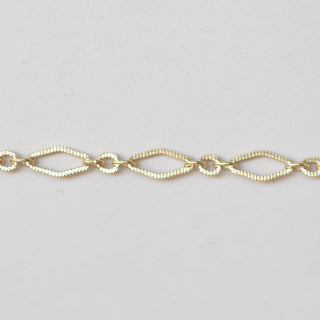 Diamond Link - Knurled Figaro - Large - Gold Filled