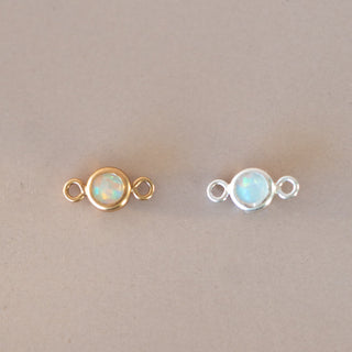 Opal Connector Charm - Sterling Silver