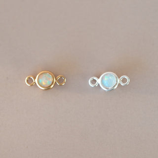 Opal Connector Charm - 3mm - Gold Filled