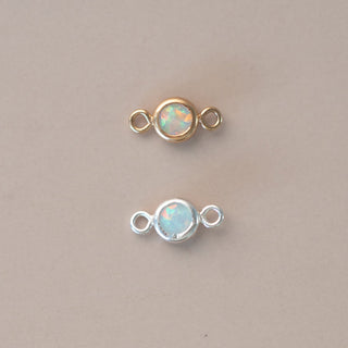 Opal Connector Charm - Sterling Silver