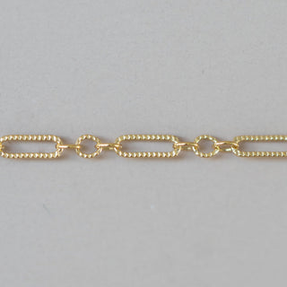 Triple Linked Paperclip - Knurled - Gold Filled
