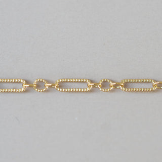 Triple Linked Paperclip - Knurled - Gold Filled