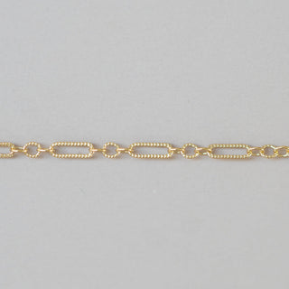 Triple Linked Paperclip - Knurled - Gold Filled