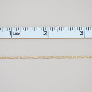 Triple Linked Paperclip - Knurled - Gold Filled