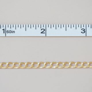 Curb Parallel Dapped - Gold Filled