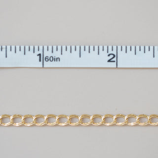 Curb Parallel Dapped - Gold Filled