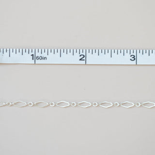 Diamond Link - Knurled Figaro - Large - Sterling Silver
