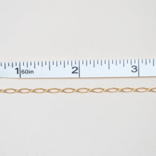 Knurled Long & Short Oval Link - Gold Filled