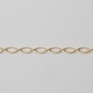 Knurled Long & Short Oval Link - Gold Filled