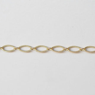 Knurled Long & Short Oval Link - Gold Filled