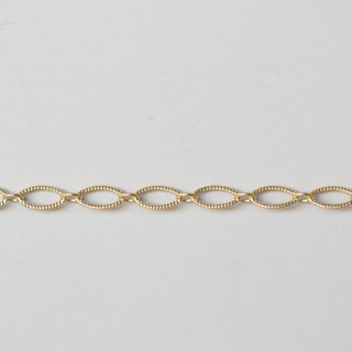 Knurled Long & Short Oval Link - Gold Filled