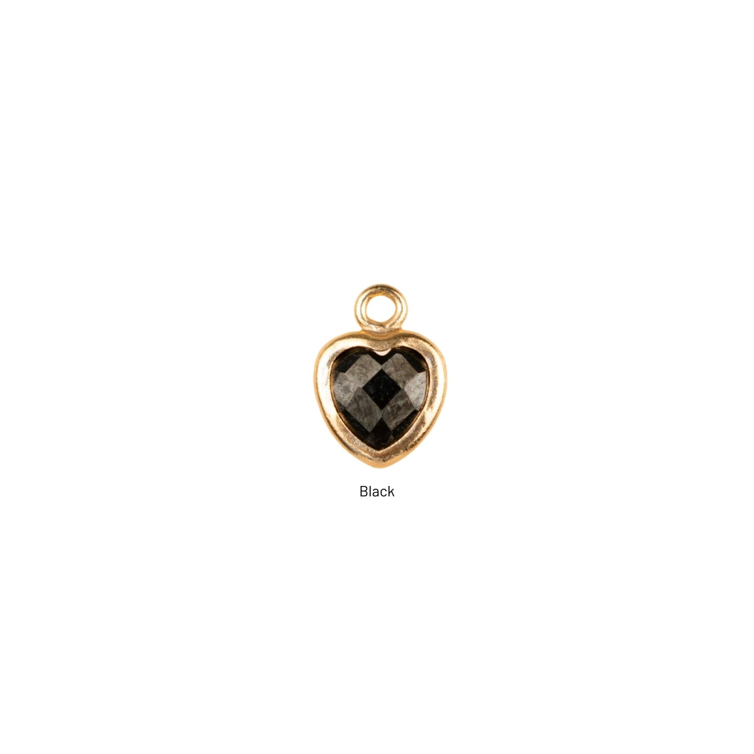 Heart Dangle Charm - Birth Stone - Gold Filled