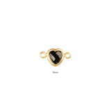 Heart Connector Charm- Birthstone - Gold Filled