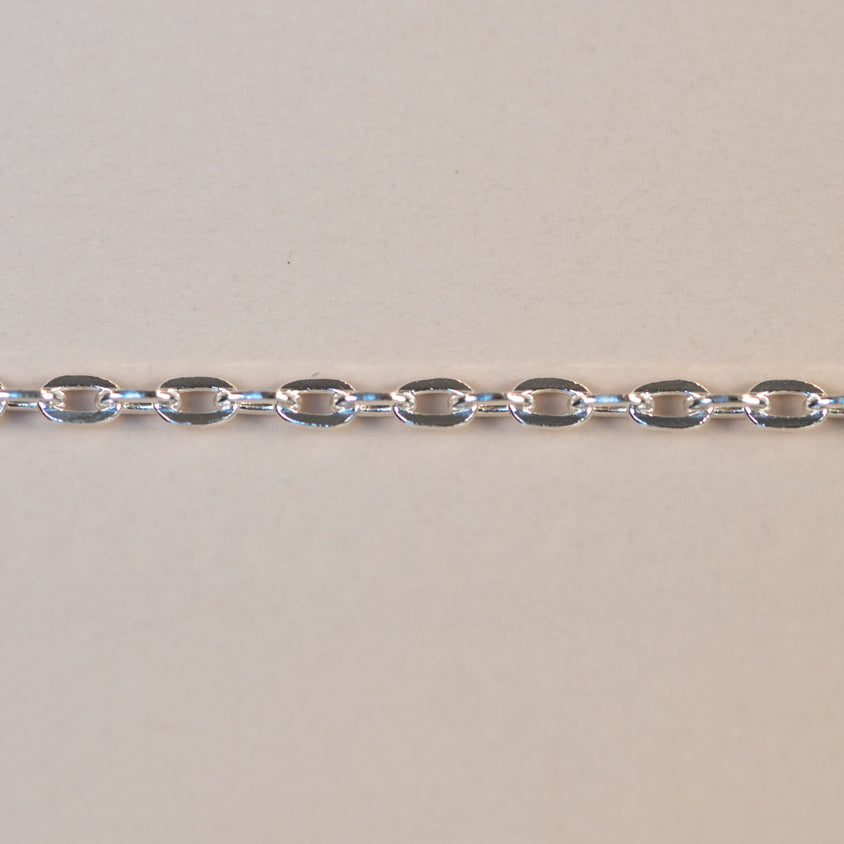 Silver chain necklace detail