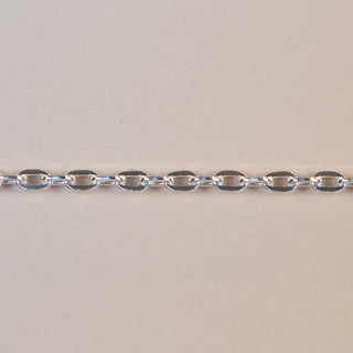 Silver chain necklace detail