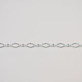 Silver chain with diamond-shaped links