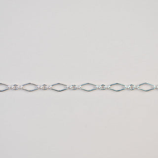 Silver chain with diamond-shaped links