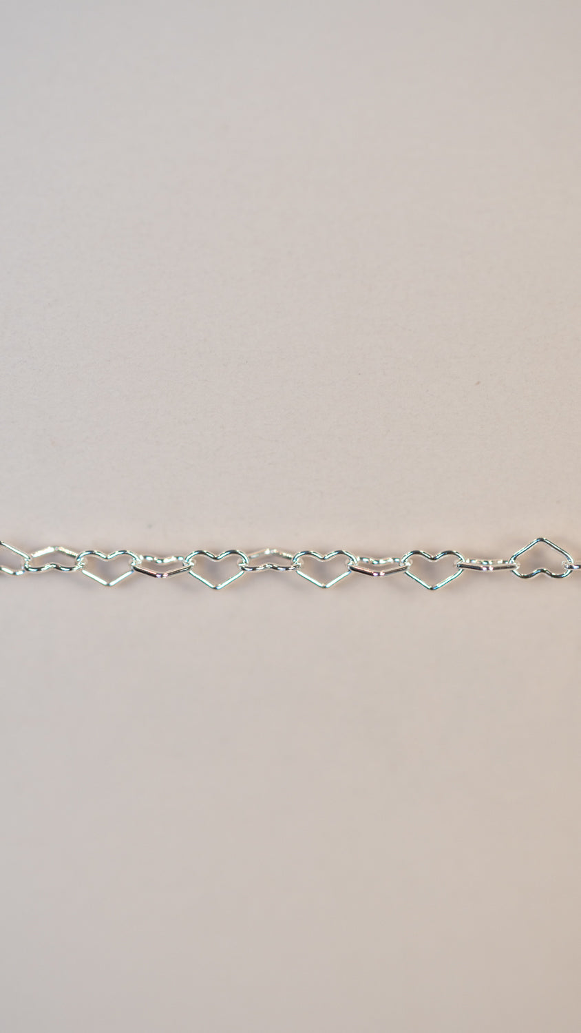 Silver heart chain necklace