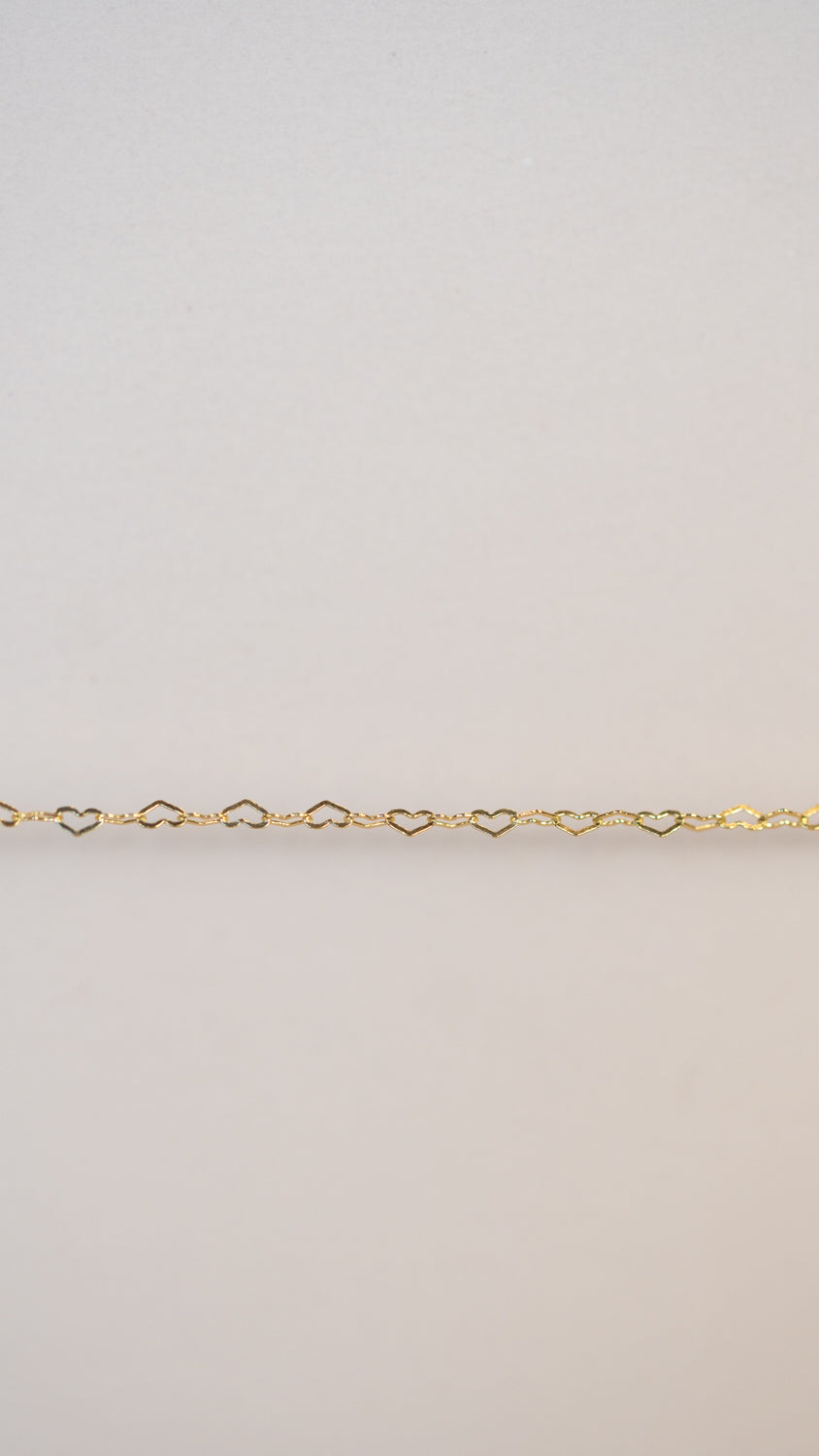 Gold heart chain necklace (chain05_13-60)