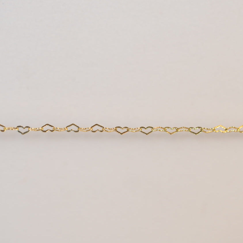 Gold heart chain necklace (chain05_13-60)