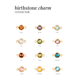 Birthstone Connector Charm - Gold Filled