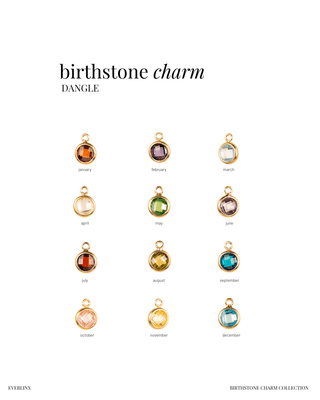 Birthstone dangle charms by month