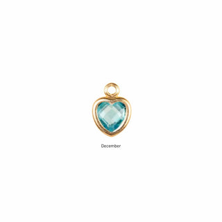 December birthstone heart charm