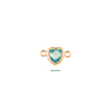 Heart Connector Charm- Birthstone - Gold Filled