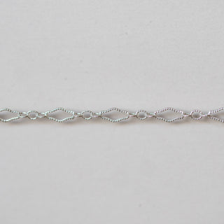 diamond triple link - sterling silver chain